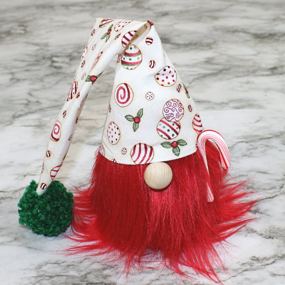 HAND CRAFTED Gnome Red Christmas Air Freshener Cover Decor - White Ornaments